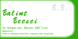 balint becsei business card